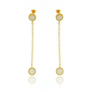 Mysterium Collection Vermeil Chain Dot Drop Earrings