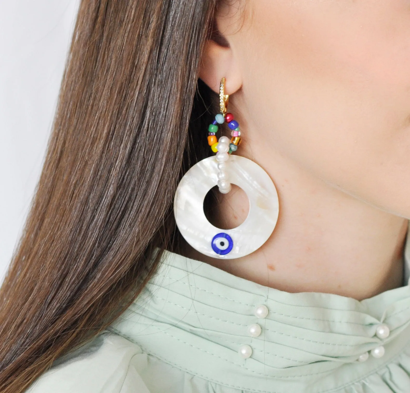 Nacar Aqua Earrings