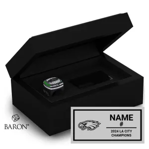 New West Charter Boys Soccer 2024 Championship Black Standard Window Ring Box