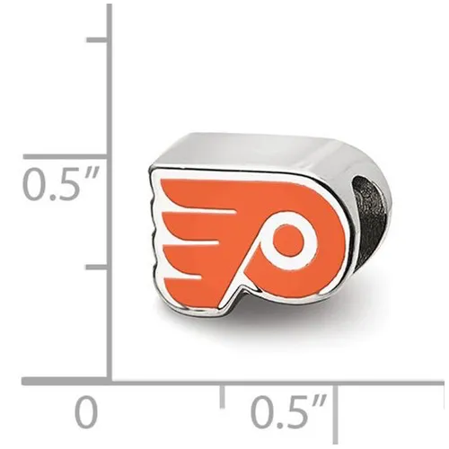 NHL Licensed Philadelphia Flyers Sterling Silver Enameled Bead