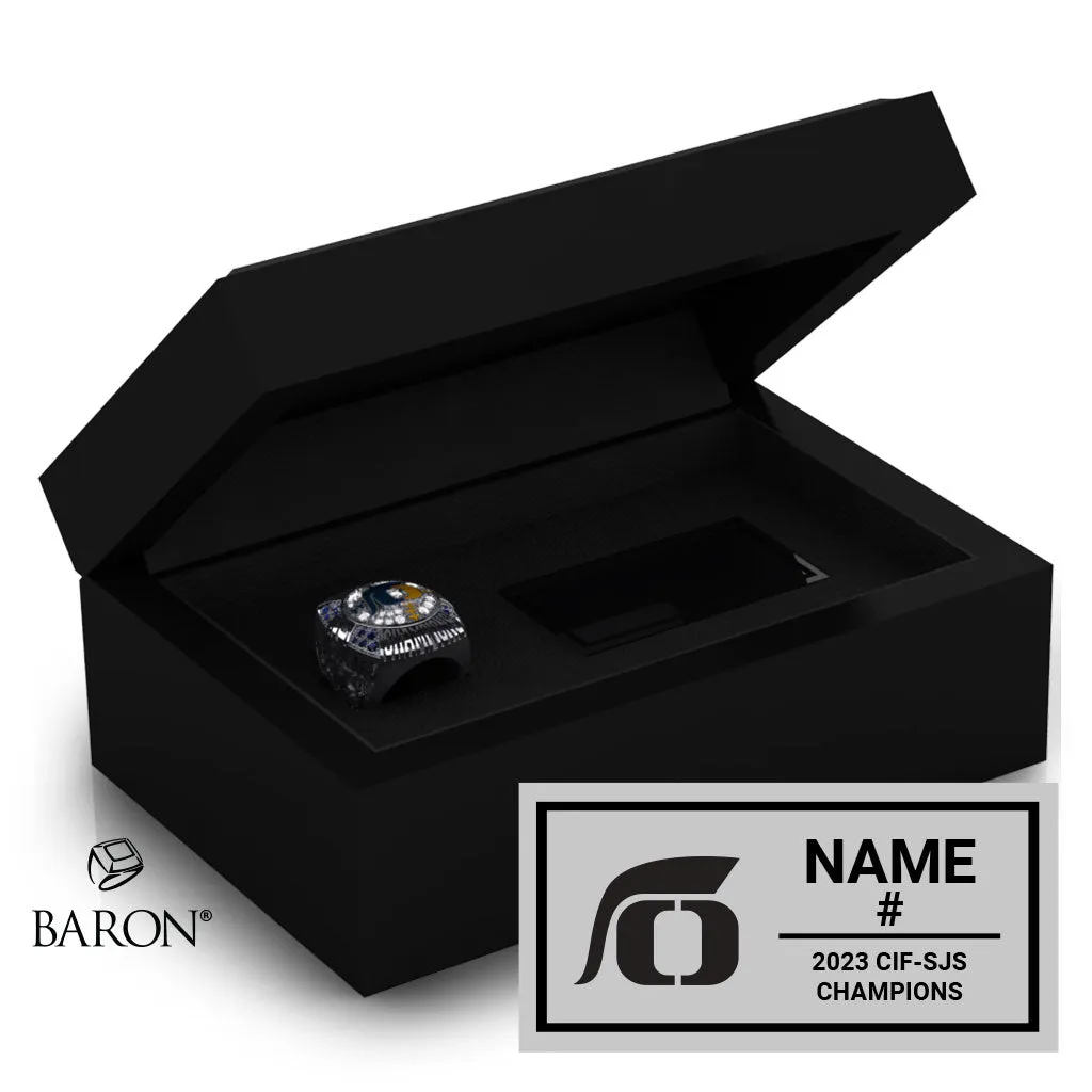 Oak Ridge Softball 2023 Championship Black Standard Window Ring Box