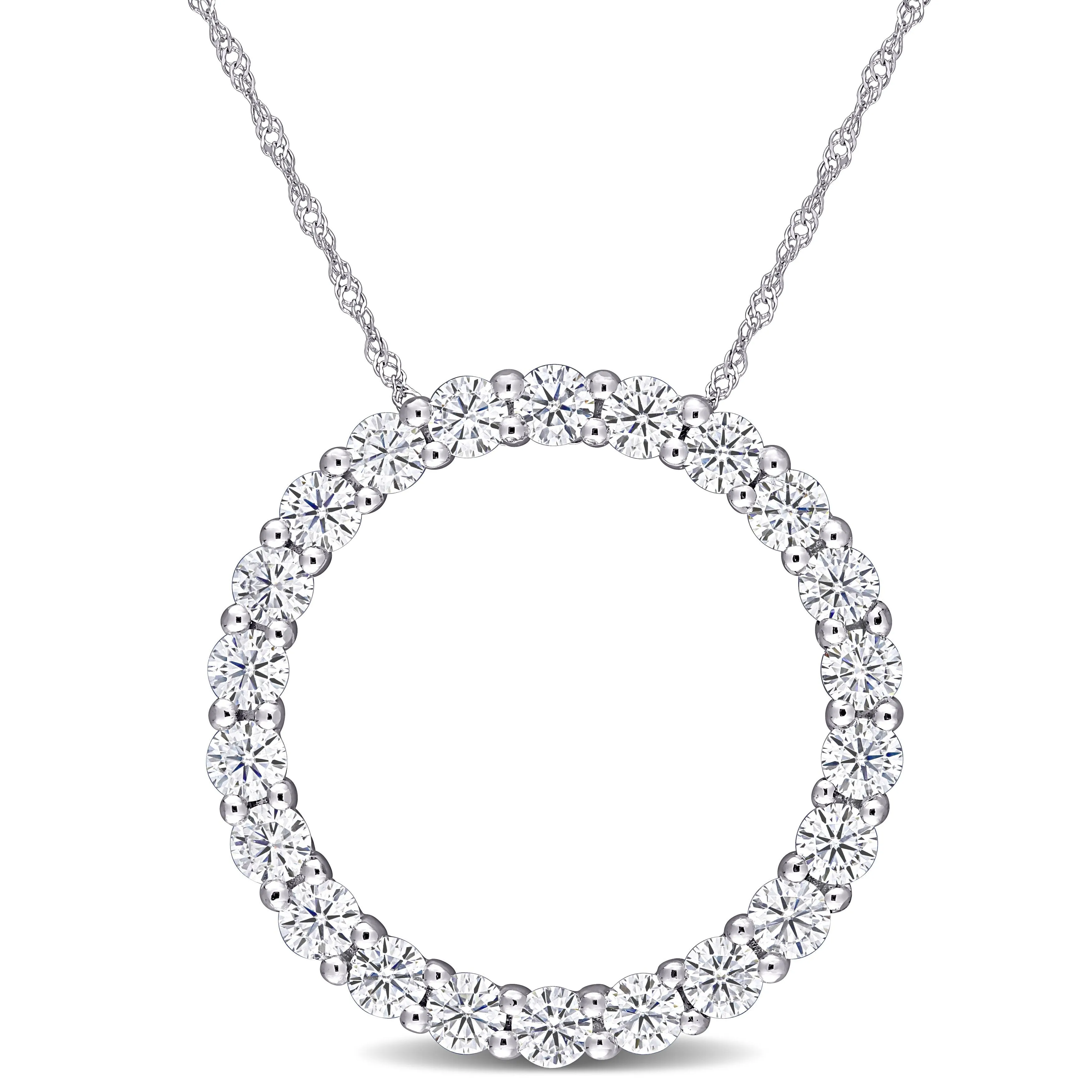Open Circle Moissanite Pendant