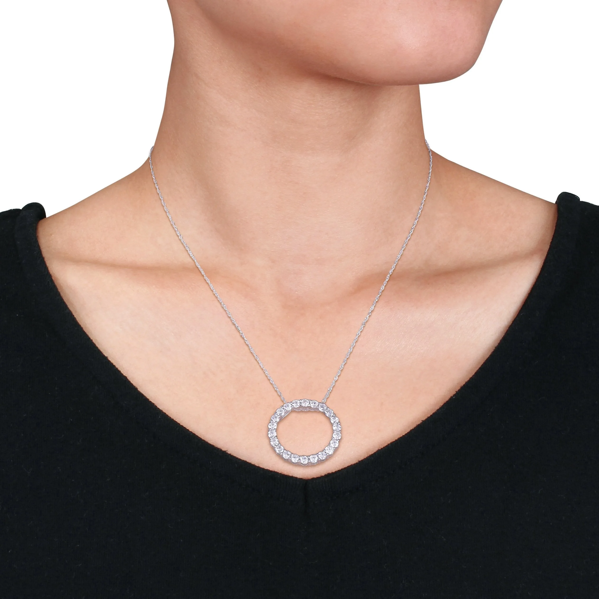 Open Circle Moissanite Pendant