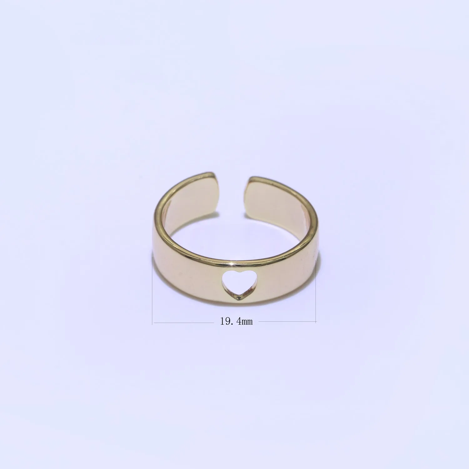 Open Heart 18K Gold Filled Ring Open Adjustable Ring Simple Stacking Jewelry O-437