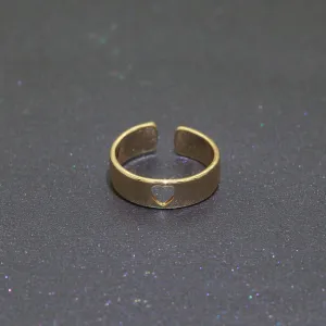 Open Heart 18K Gold Filled Ring Open Adjustable Ring Simple Stacking Jewelry O-437