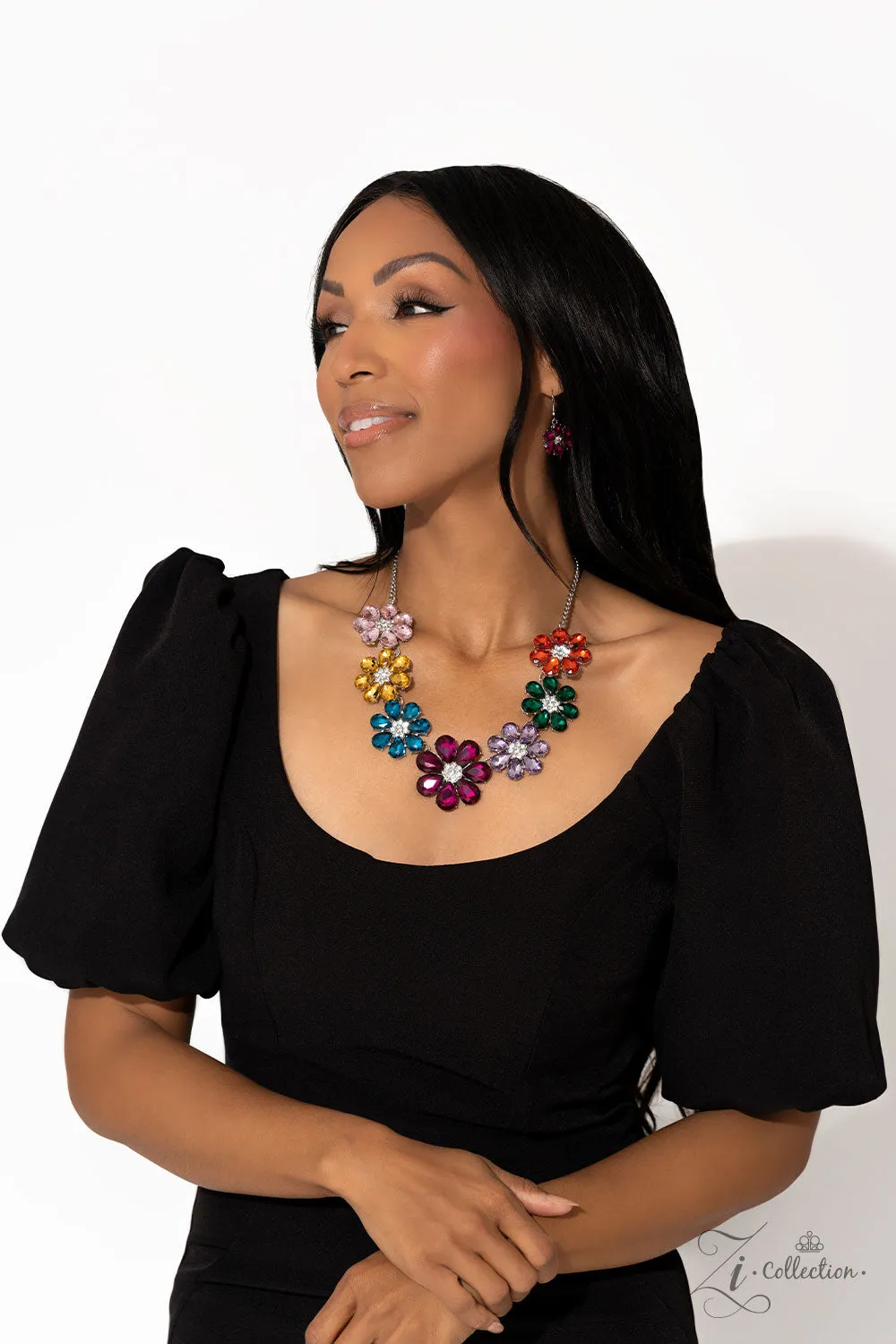 Outgoing - 2023 Zi Collection - Multicolored Flower Gem Paparazzi Short Statement Necklace