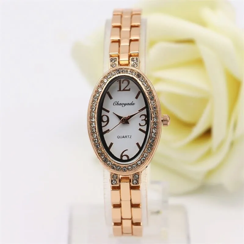 Oval Dial Slim Bracelet Watches