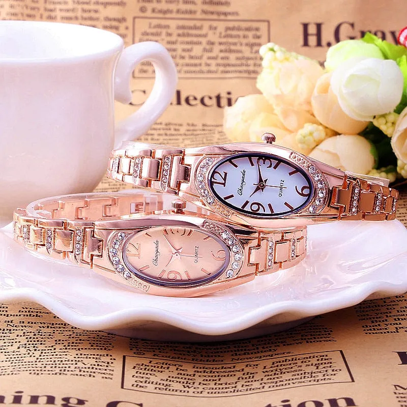 Oval Dial Slim Bracelet Watches