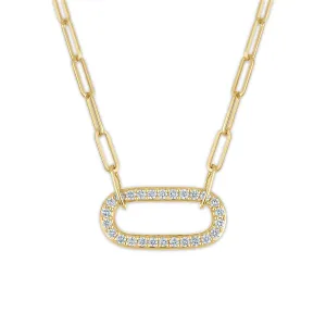 Oval Diamond Paperclip Necklace