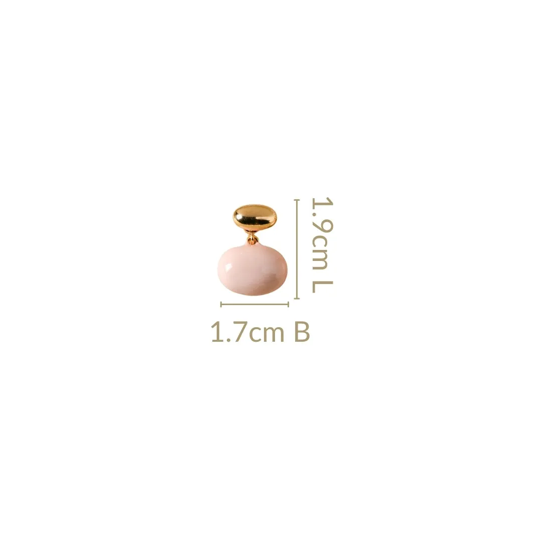 Oval Front Back Drop Earrings Pink