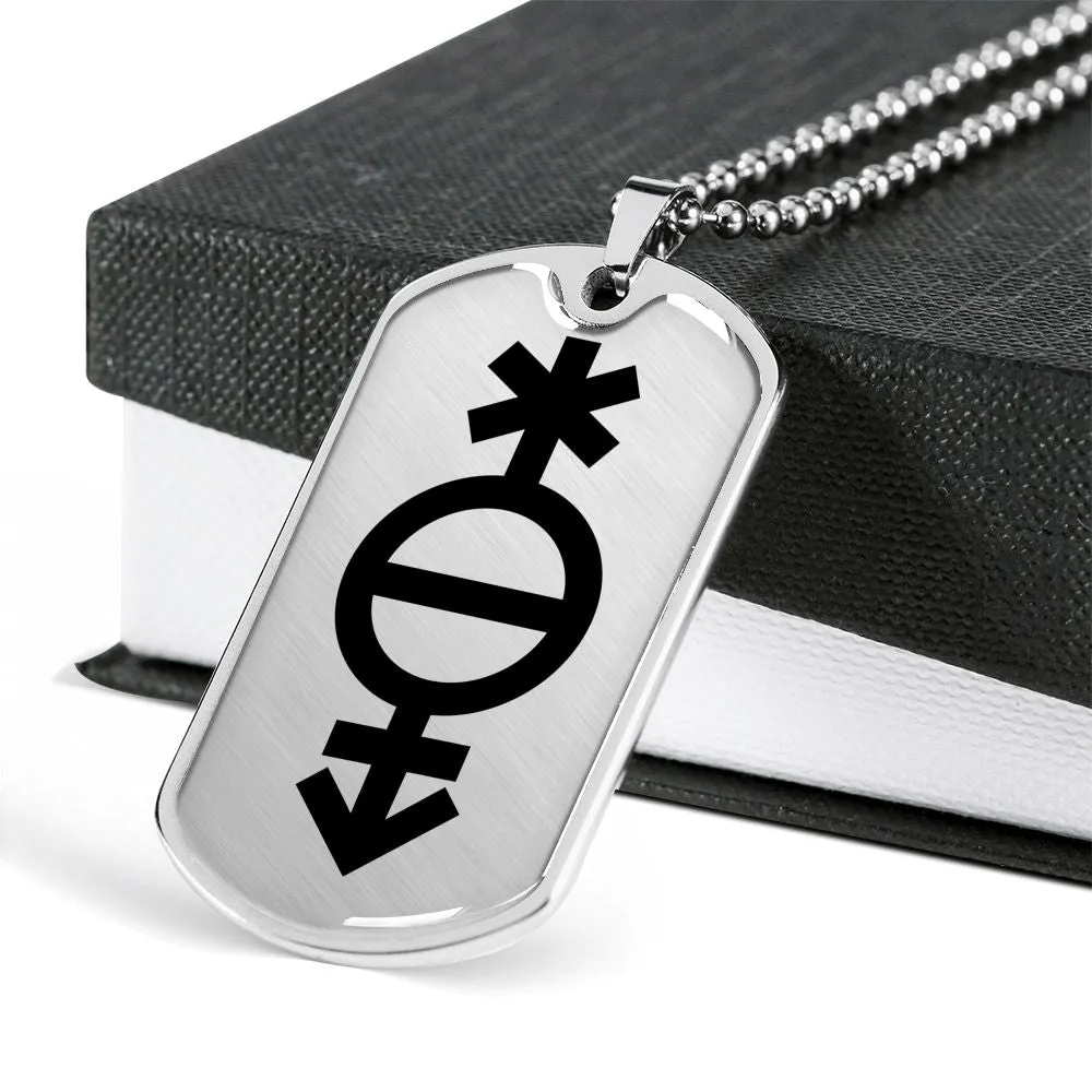 Pangender Emblem Dog Tag Necklace
