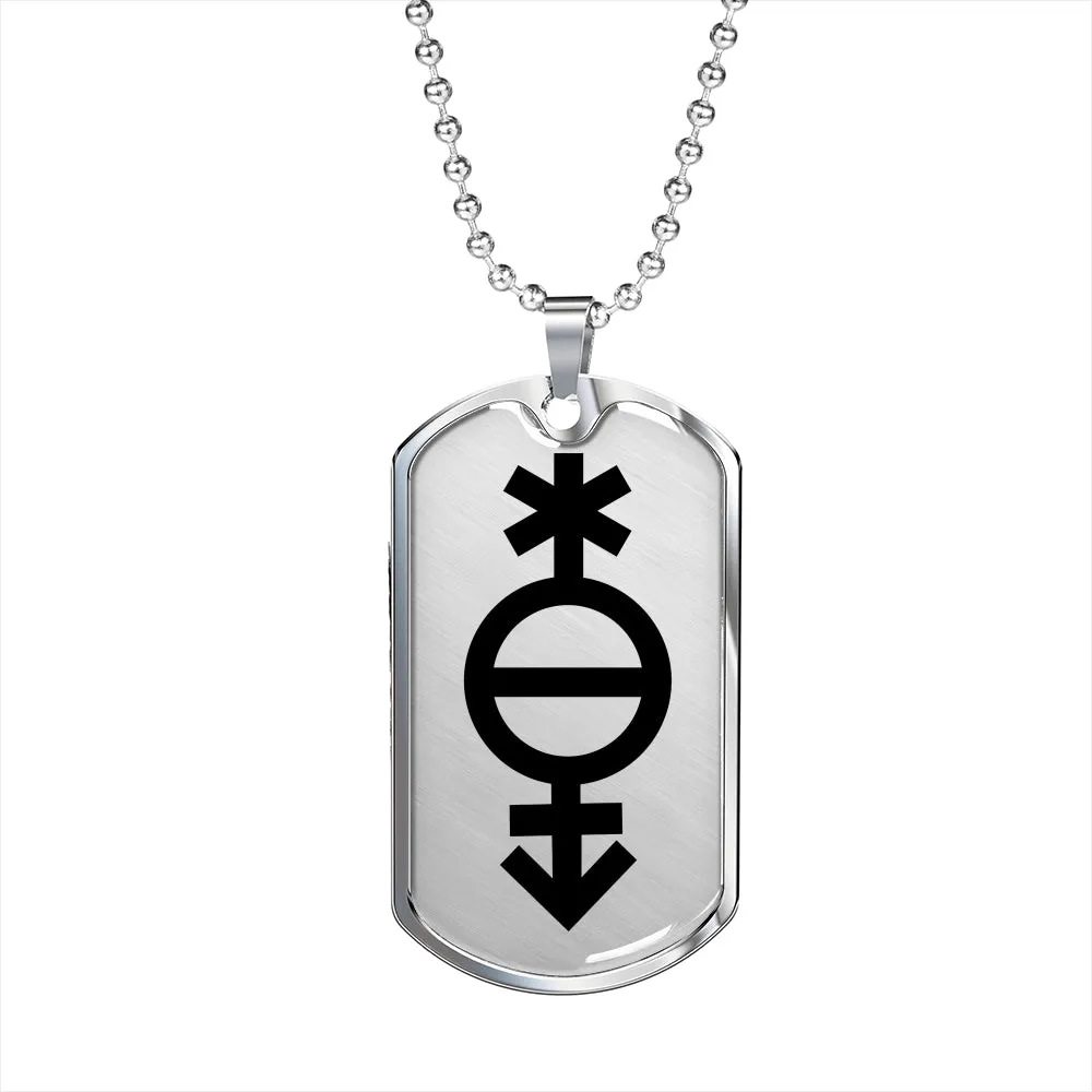 Pangender Emblem Dog Tag Necklace