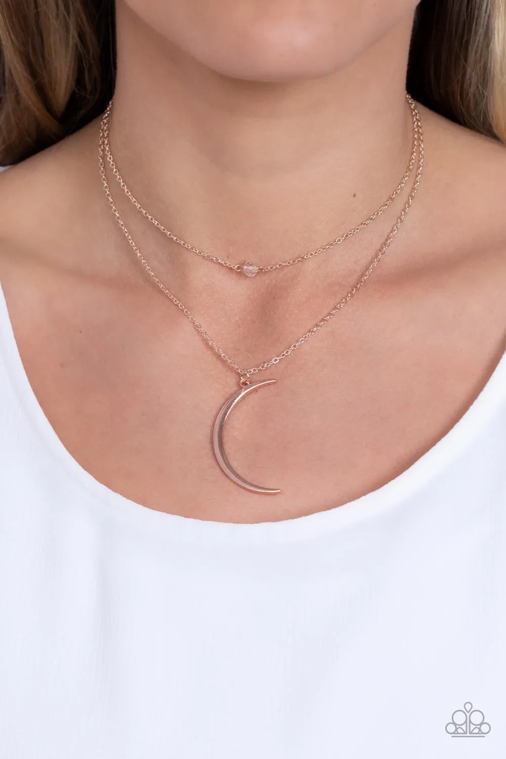 Paparazzi Modern Moonbeam - Rose Gold Necklace