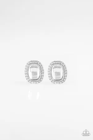 Paparazzi The Modern Monroe - White Earrings