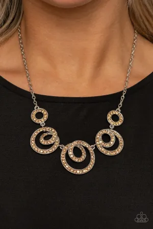Paparazzi Total Head-Turner - Brown Necklace