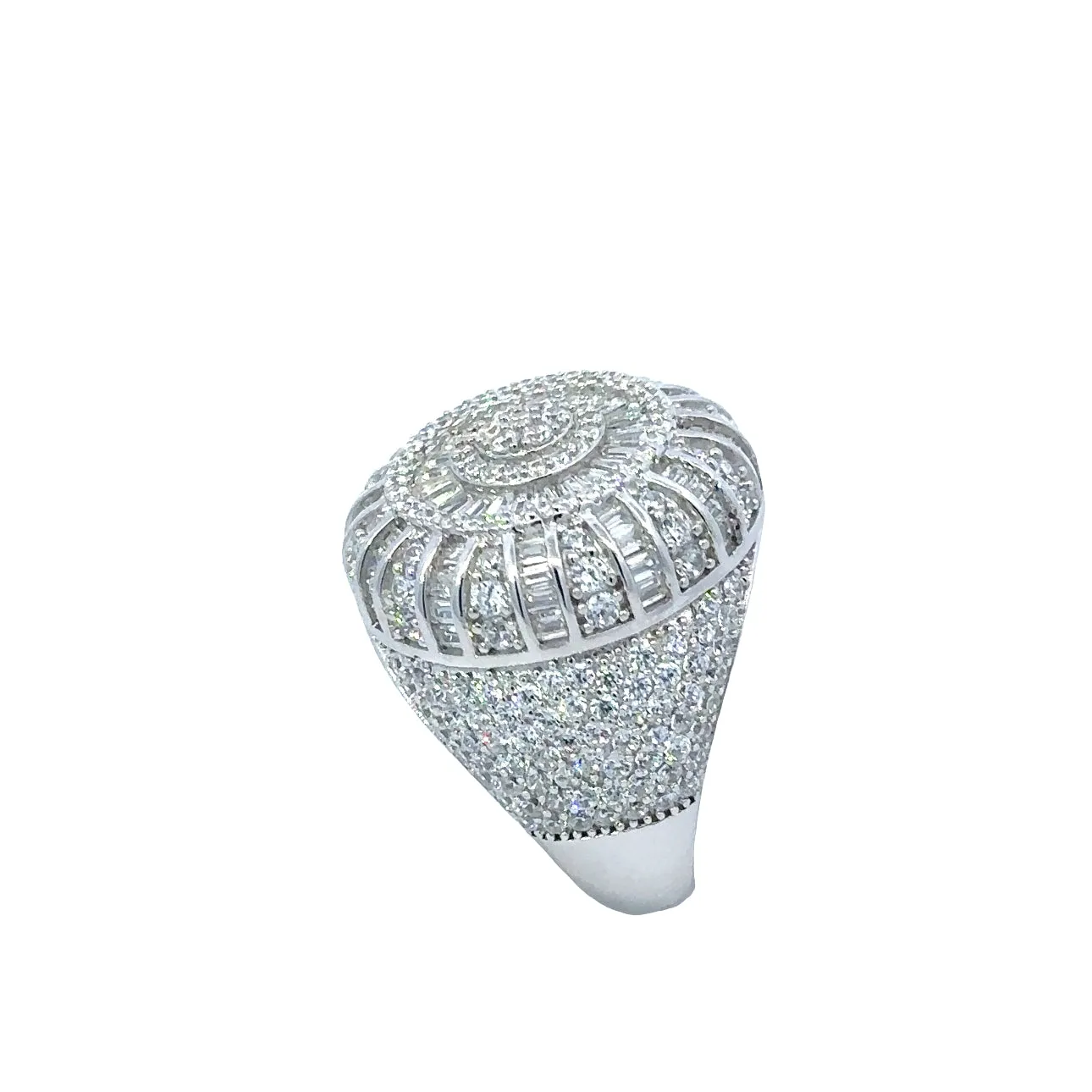 PARASIUM 925 CZ RHODIUM ICED OUT RING | 9222811
