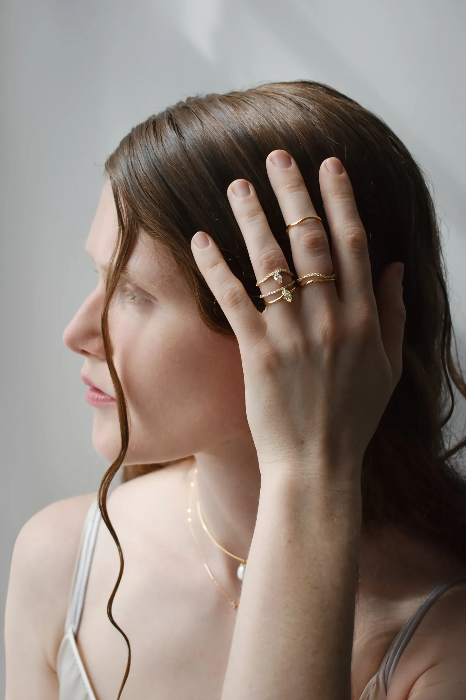 Pave Ocean Wave Diamond Band Ring