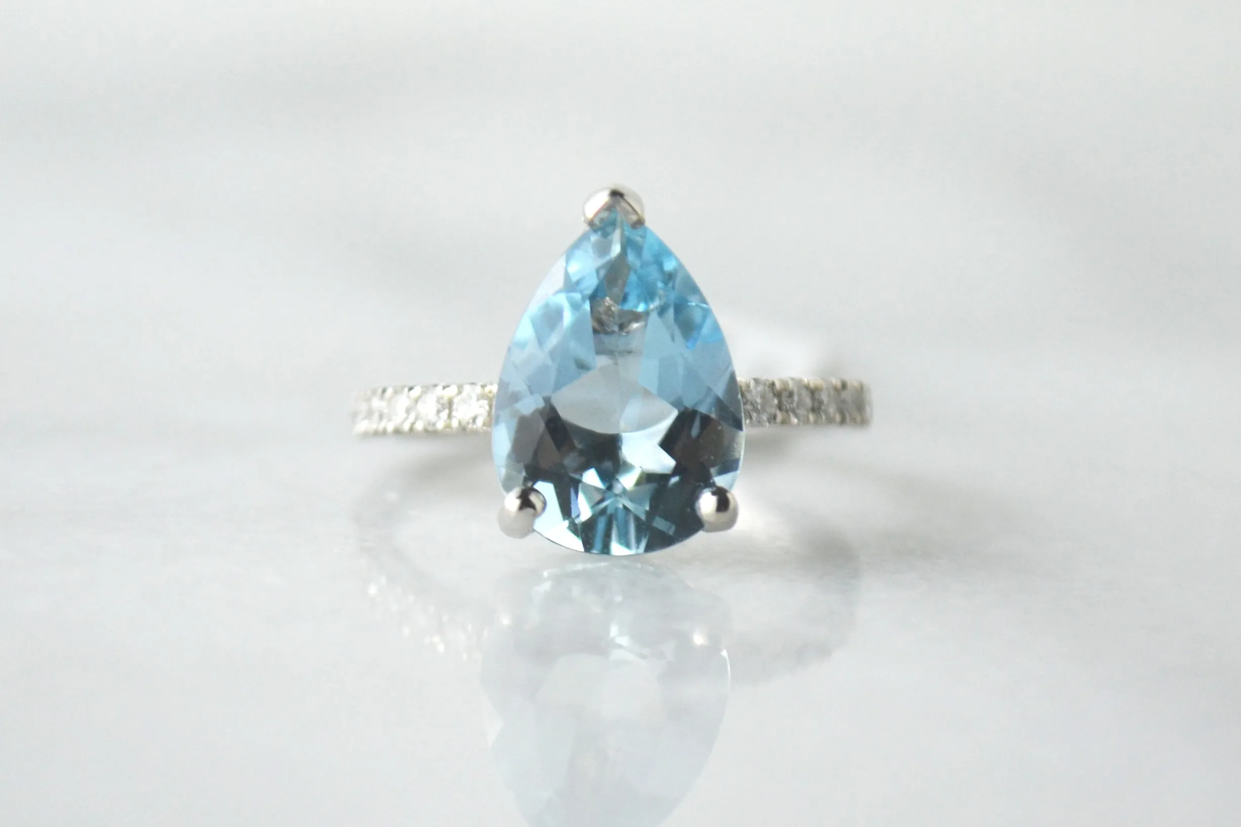 Pear-Shaped Aquamarine Ring