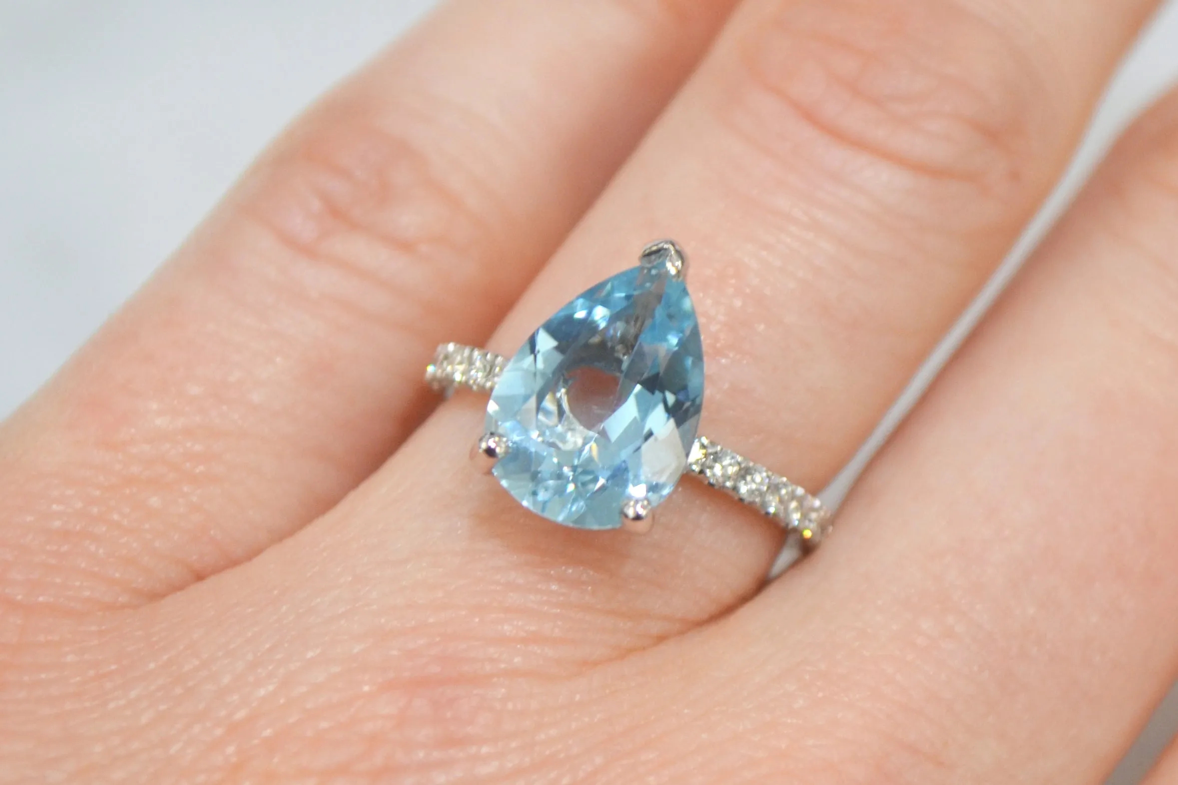 Pear-Shaped Aquamarine Ring