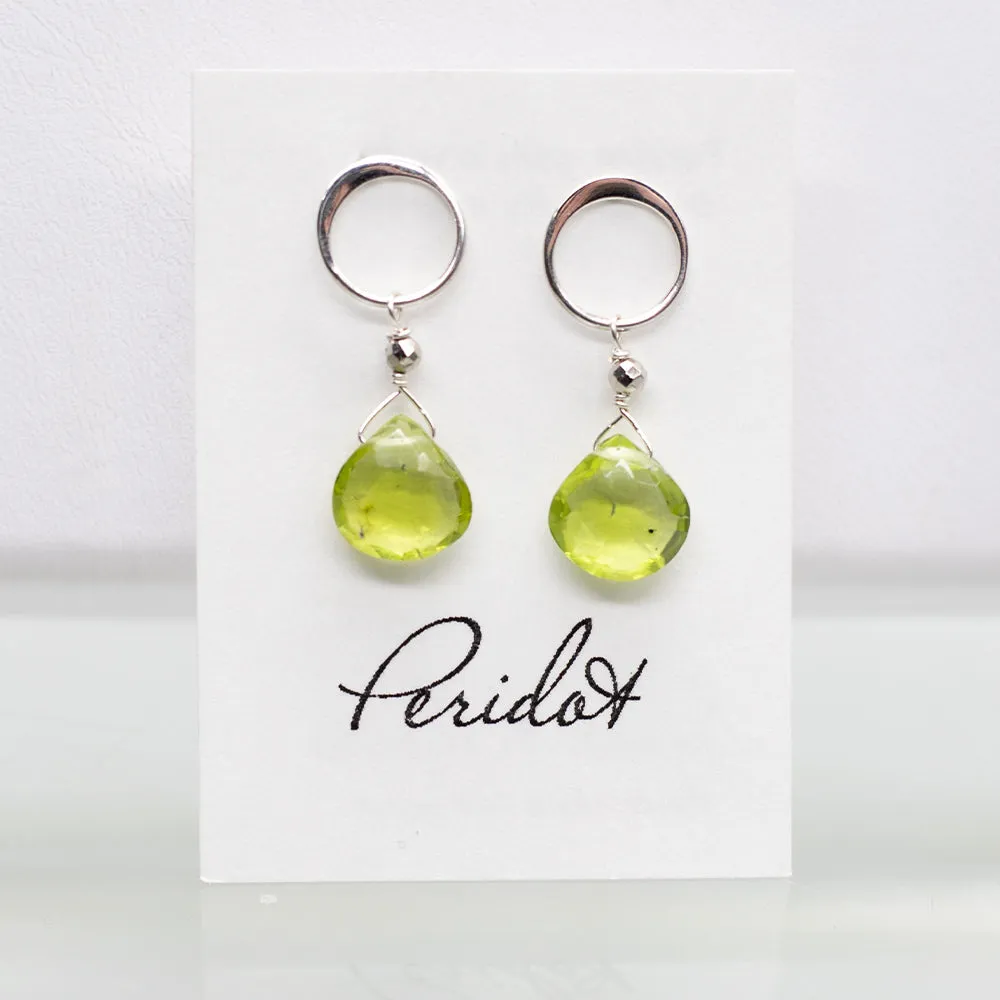 Peridot Luna Silver Earrings