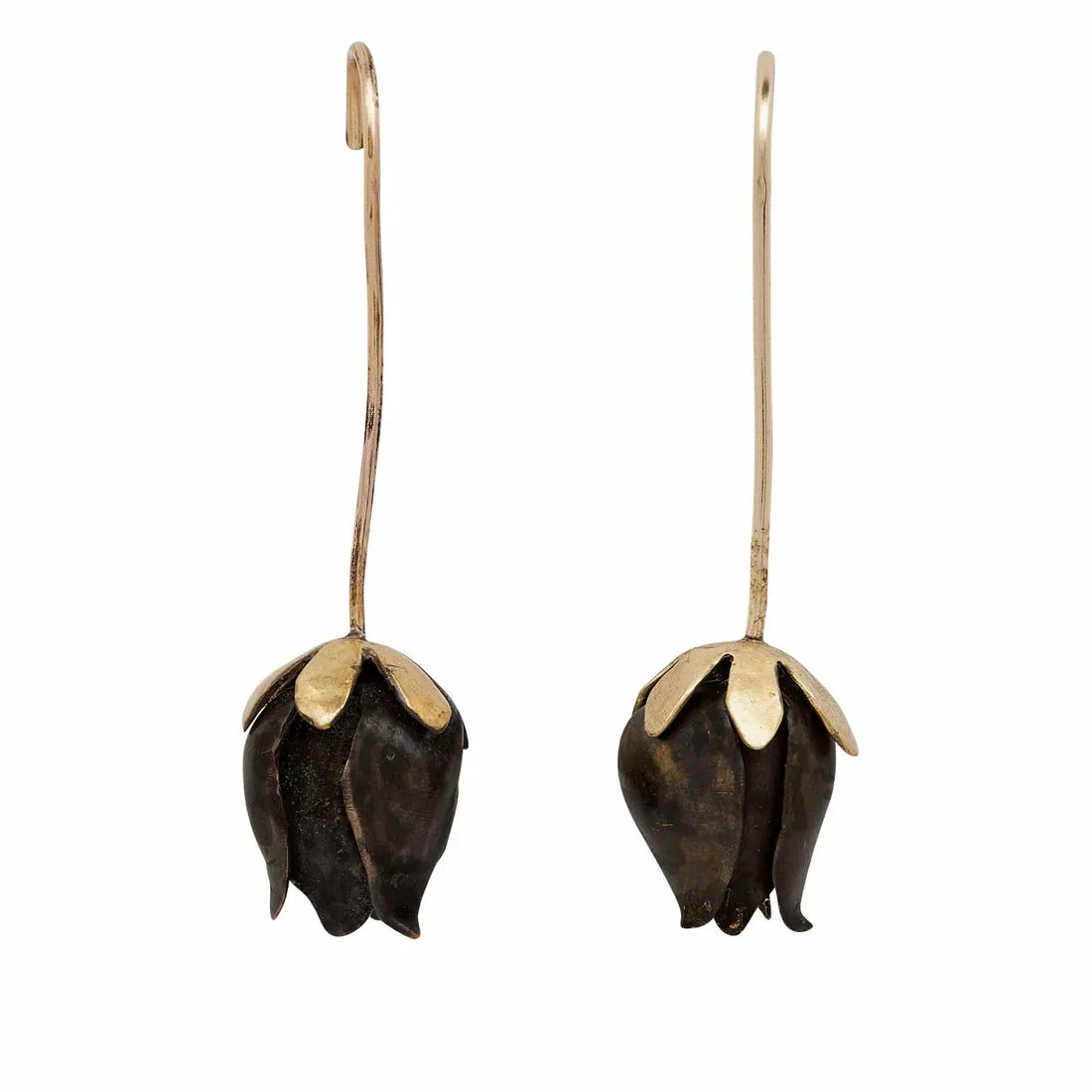 Petite Black Bronze Rose Earring