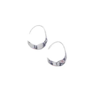 Petite Silver Crescent Hoops