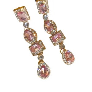 Pink Rhinestone Earrings