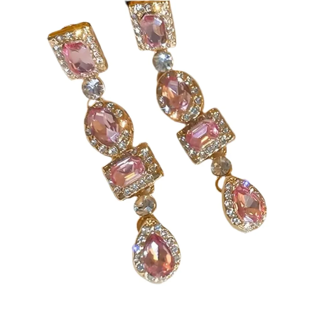 Pink Rhinestone Earrings