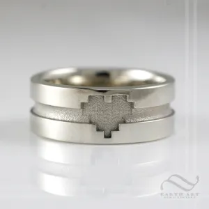 Pixelated Love - A 14k gold heart wedding band