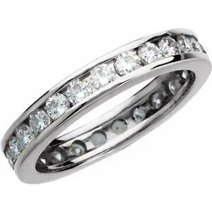 Platinum 1 1/4 CTW Diamond Eternity Band Size 5