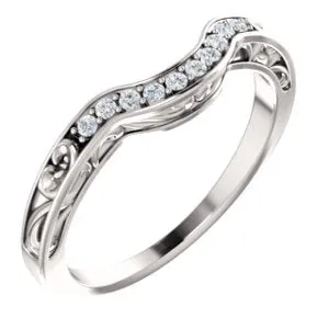 Platinum 1/6 CTW Diamond Vintage-Inspired Band