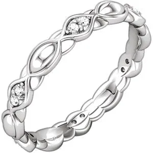 Platinum 1/8 CTW Diamond Sculptural-Inspired Eternity Band Size 6