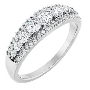 Platinum 5/8 CTW Natural Diamond Graduated Anniversary Band