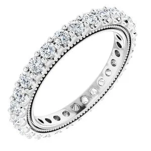 Platinum 7/8 CTW Natural Diamond Eternity Band Size 4.5