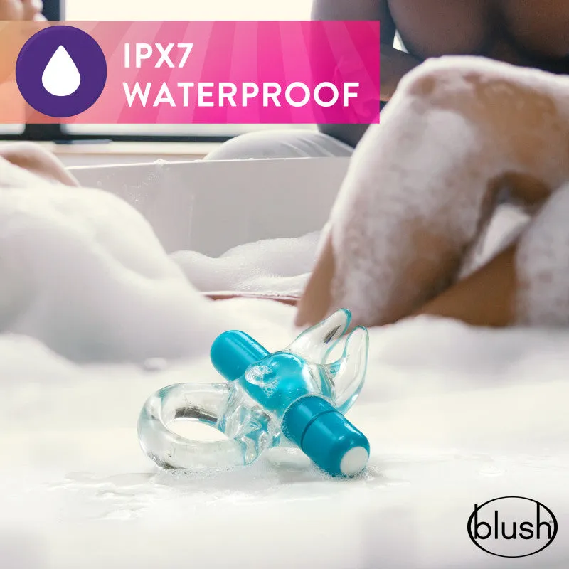 Play With Me Bull Vibrating C-Ring - Clear/Blue