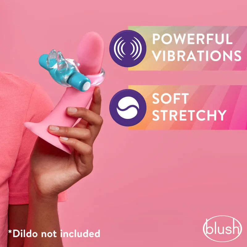 Play With Me Bull Vibrating C-Ring - Clear/Blue