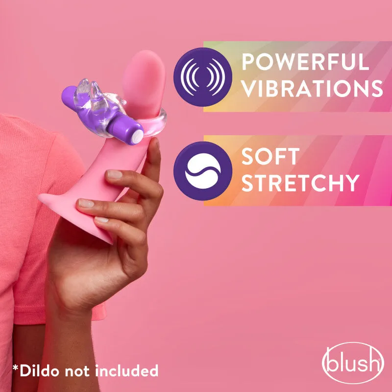 Play With Me Bull Vibrating C-Ring - Clear/Purple