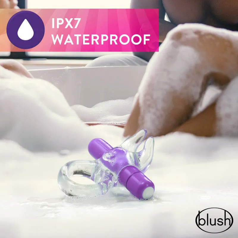 Play With Me Bull Vibrating C-Ring - Clear/Purple