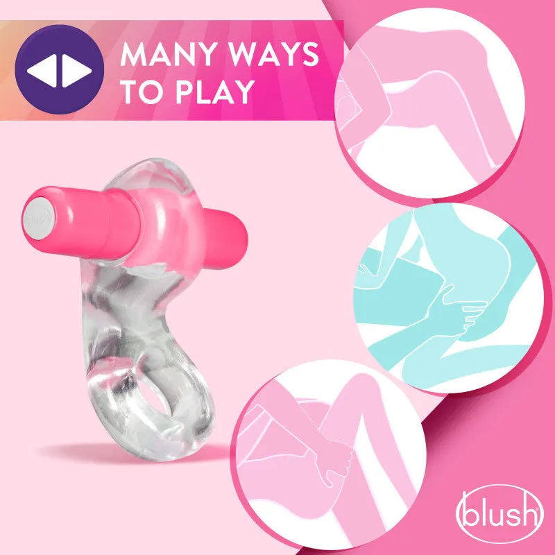 Play With Me Delight Vibrating C-Ring - Clear/Pink