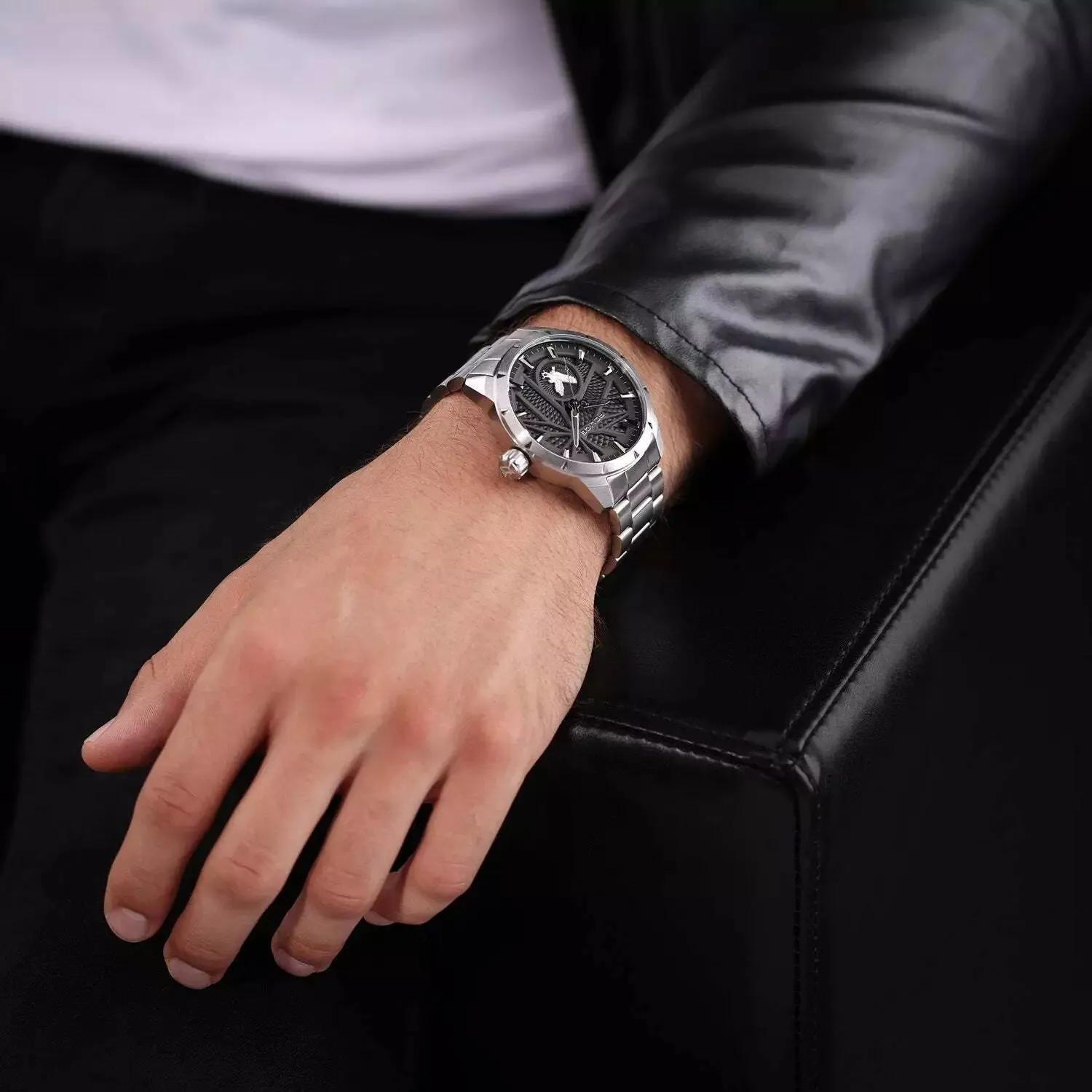 Police Neist Gents Black Dial Stainless Steel WatchWatch