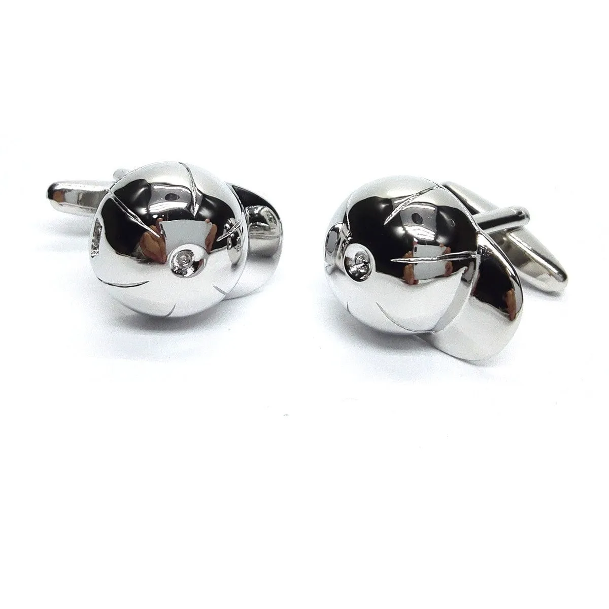 Polished Jockeys Helmet Cufflinks