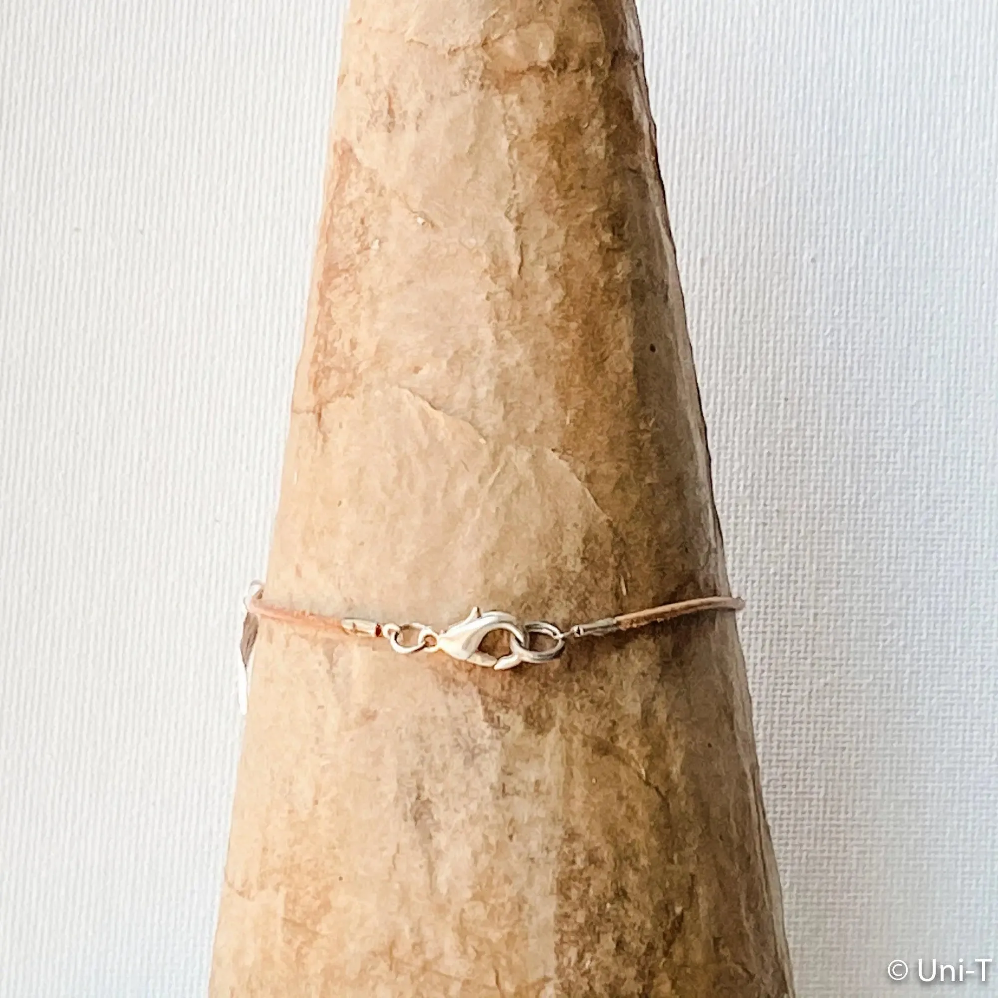 Precious Metal Clay Silver Bar on Suede Cord Bracelets