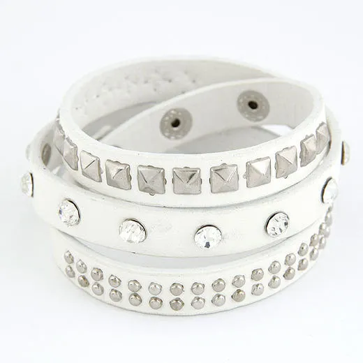Punk Rock Multilayer PU Leather Bracelets & Bangles for Women Men Jewelry Fashion Wristband Charm Bracelet Pulseras