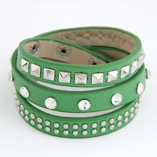 Punk Rock Multilayer PU Leather Bracelets & Bangles for Women Men Jewelry Fashion Wristband Charm Bracelet Pulseras