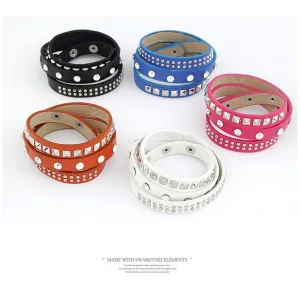 Punk Rock Multilayer PU Leather Bracelets & Bangles for Women Men Jewelry Fashion Wristband Charm Bracelet Pulseras
