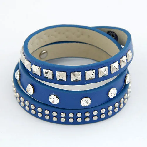 Punk Rock Multilayer PU Leather Bracelets & Bangles for Women Men Jewelry Fashion Wristband Charm Bracelet Pulseras