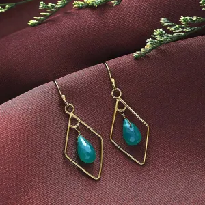 Pure Silver Earrings - Bold Gold Green Garnet