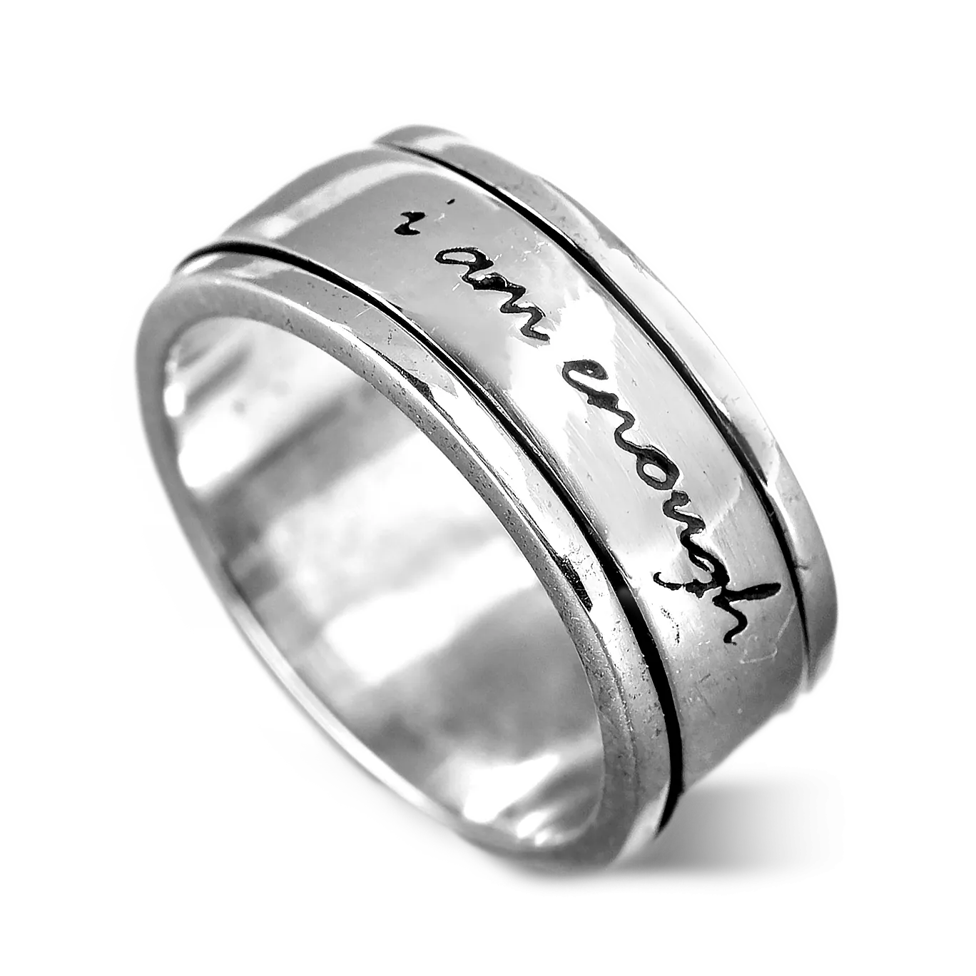 "I Am Enough" Fidget Ring Sterling Silver