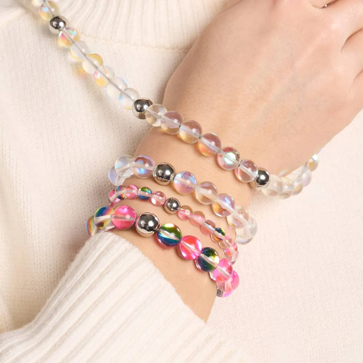 Rainbow Supernova | Silver | Galaxy Glass Statement Necklace