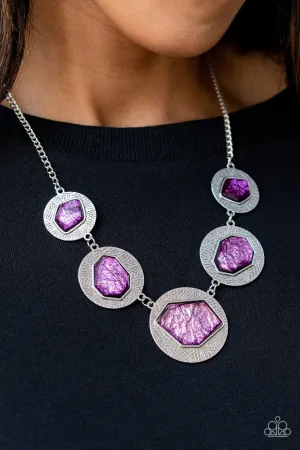 Raw Charisma - Purple - Silvery Gem Paparazzi Short Necklace - 2022 GLOW Convention Exclusive